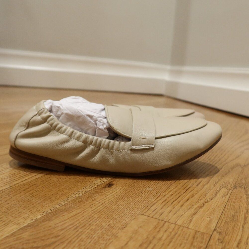 NWB QUINCE Italian Leather Soft Loafer cream flat classic 7 basic spring office